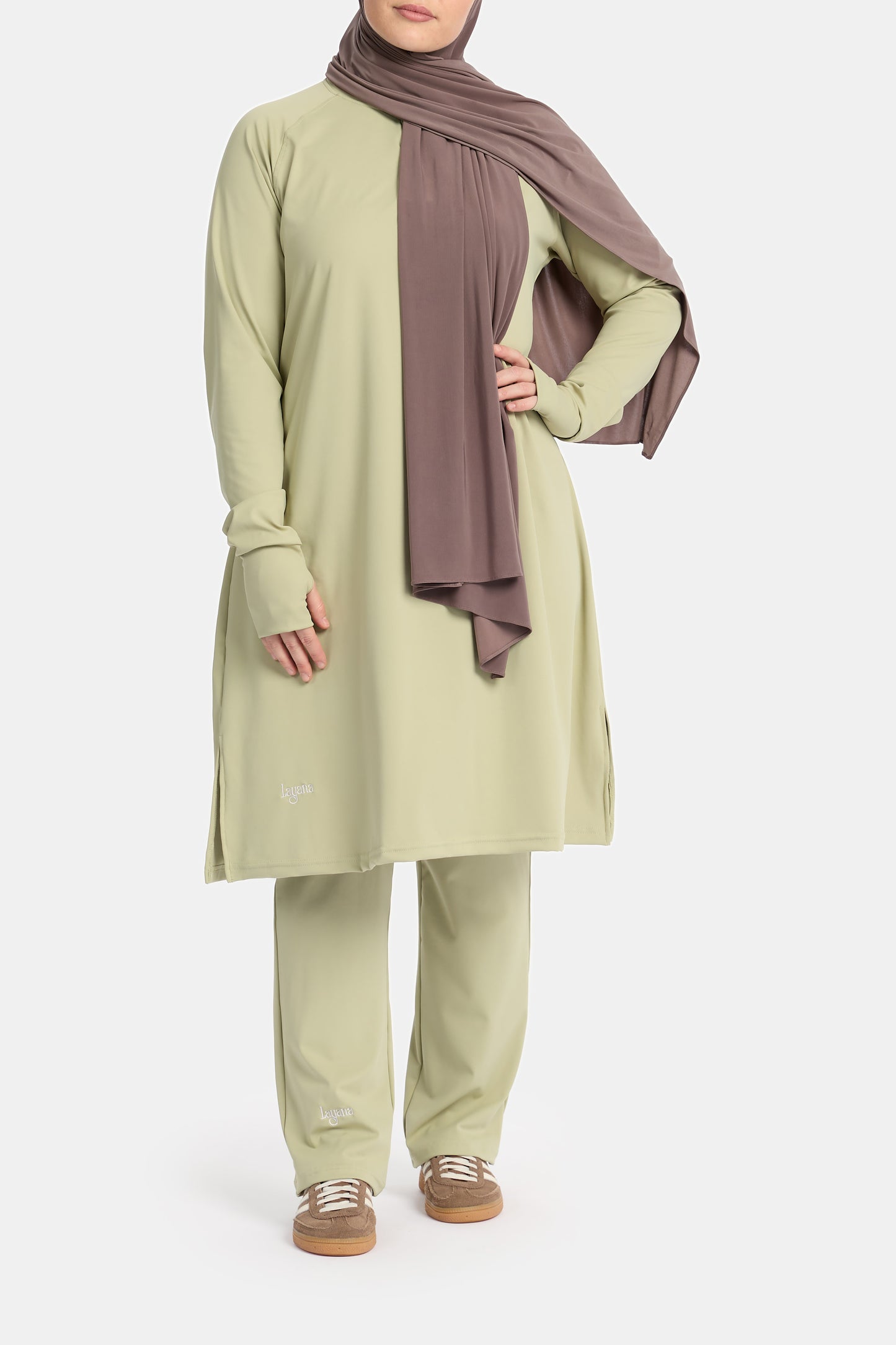 Modest Active Sport Top – Matcha Green