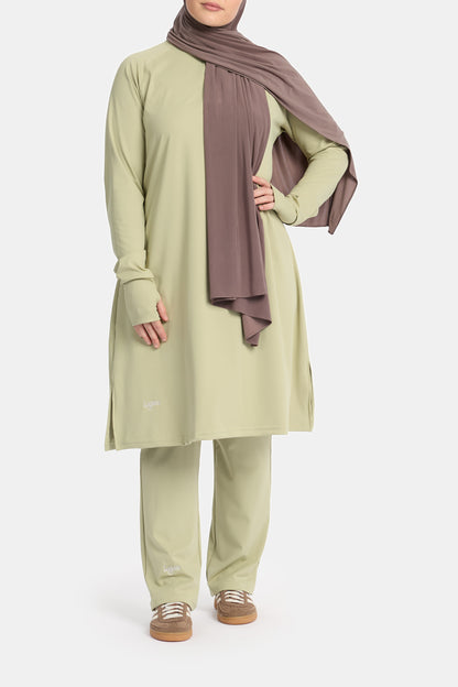 Modest Active Sport Top – Matcha Green